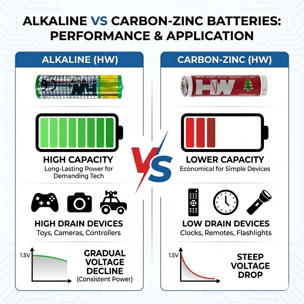 Alkaline vs. Carbon-Zinc Batteries: Unmasking the Differences in Your Drawer